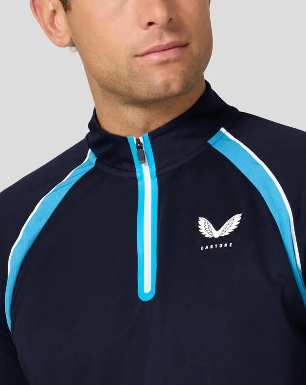 Men Castore Tops Tennis Aeromesh 14 Zip 8211 Midnight Navy
