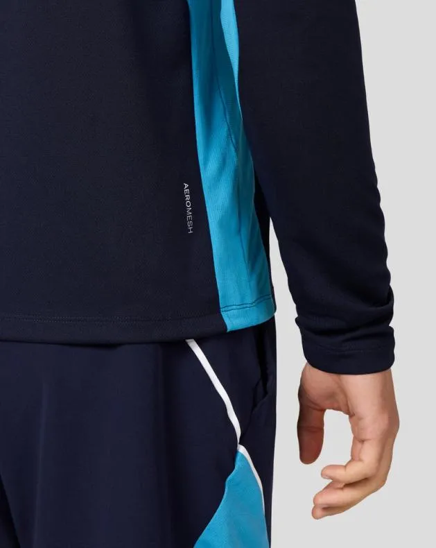Men Castore Tops Tennis Aeromesh 14 Zip 8211 Midnight Navy