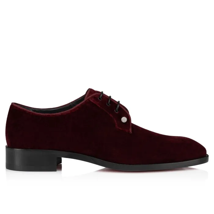 Men Chambeliss Night Strass Derbies 8211 Velvet 8211 Brownie Christian Louboutin Buckles and Laceups