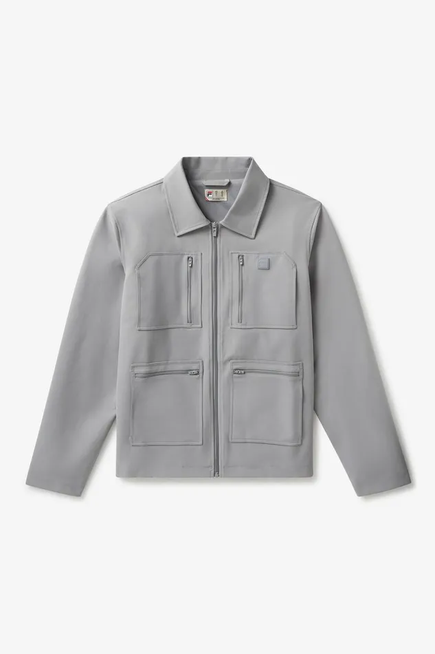 Men Coats and Jackets Fila 4 Pocket Tour Jacket 050 Ultimate Grey