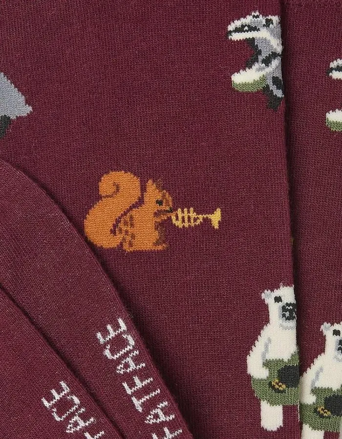 Men FatFace Buy 2 Get 1 Free Socks 1 Pack Badger Socks Burgundy