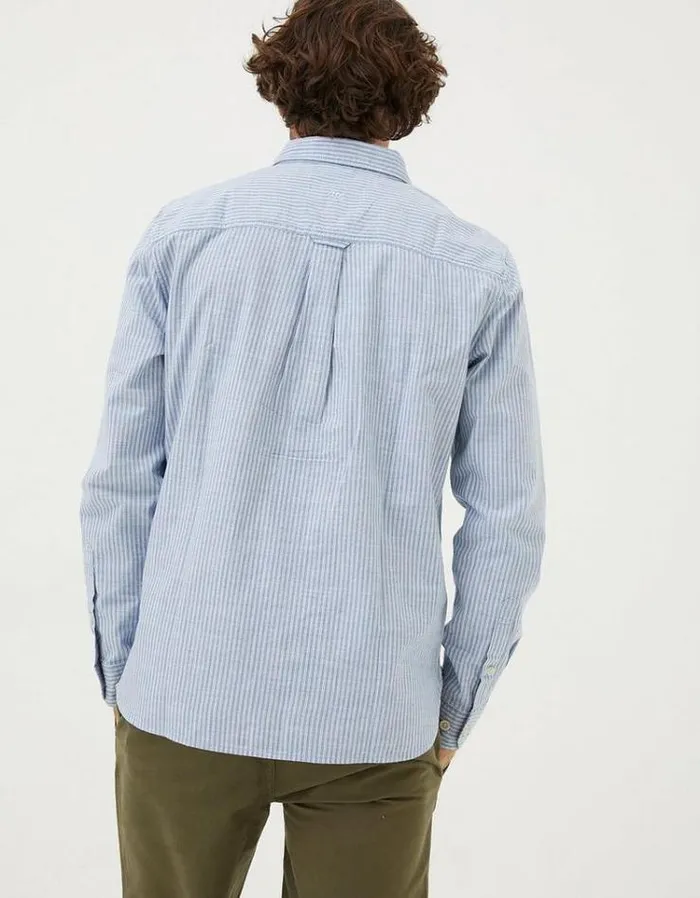 Men FatFace Men039s Sale Long Sleeve Gore Stripe Shirt Blue