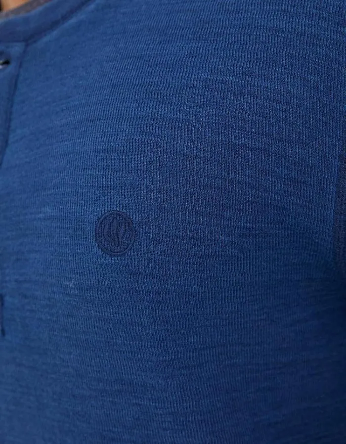 Men FatFace Men039s Sale Long Sleeve Indigo Henley Indigo Blue