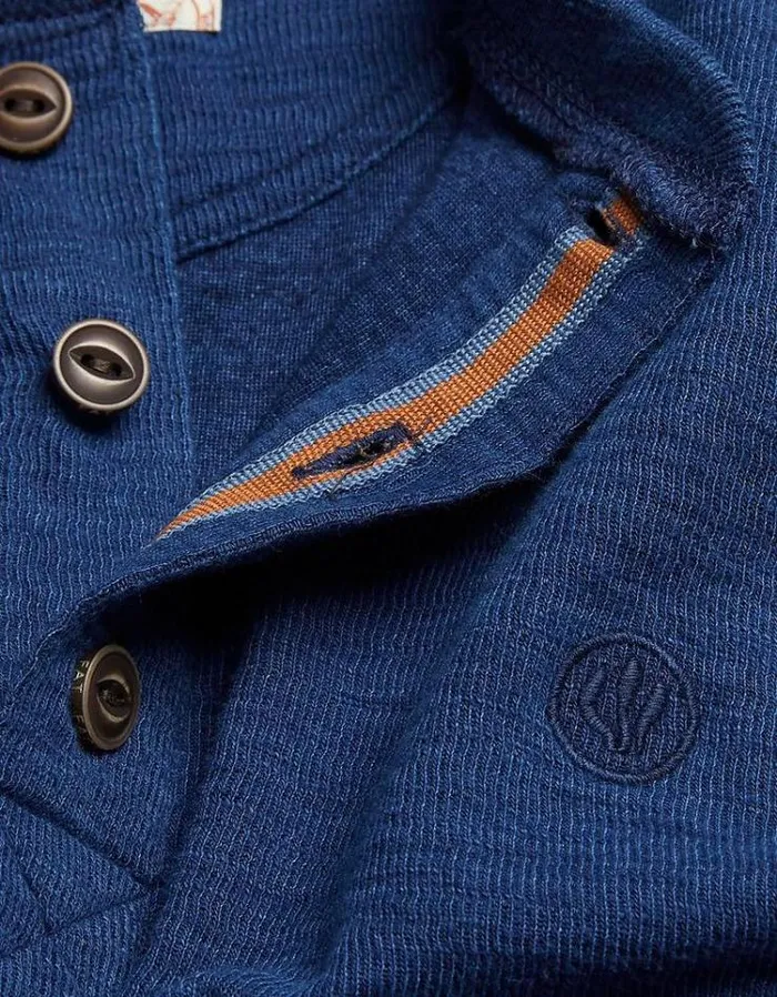 Men FatFace Men039s Sale Long Sleeve Indigo Henley Indigo Blue