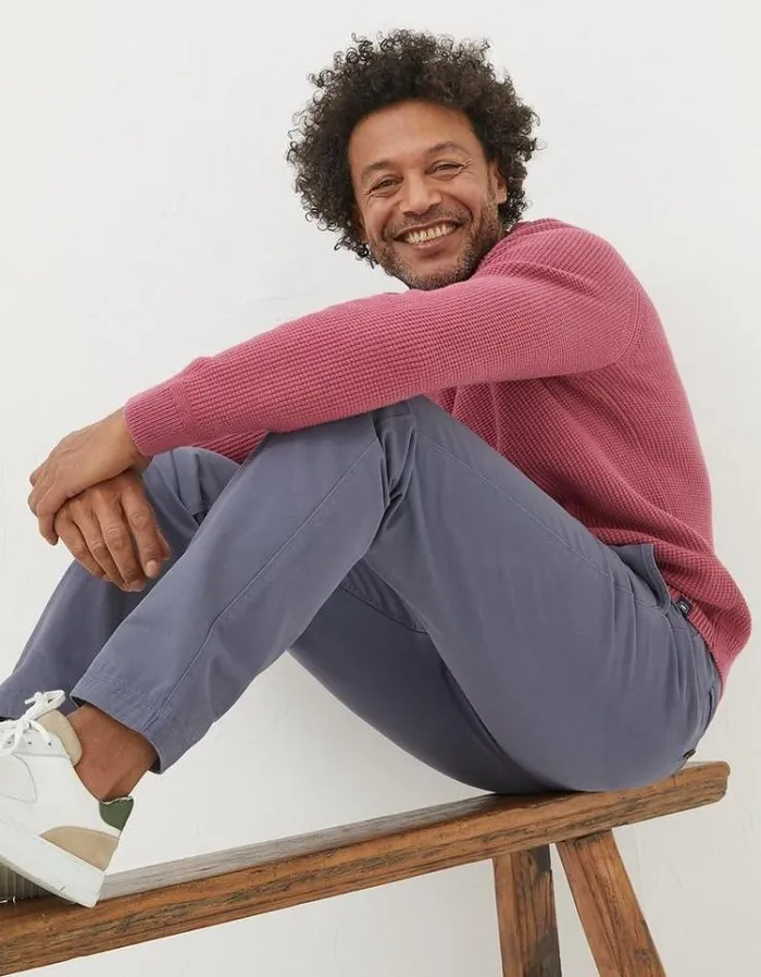 Men FatFace Pants and Chinos Modern Coastal Chinos Washed Blue