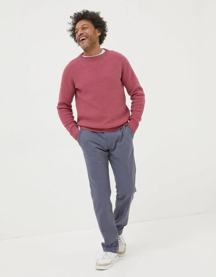 Men FatFace Pants and Chinos Modern Coastal Chinos Washed Blue