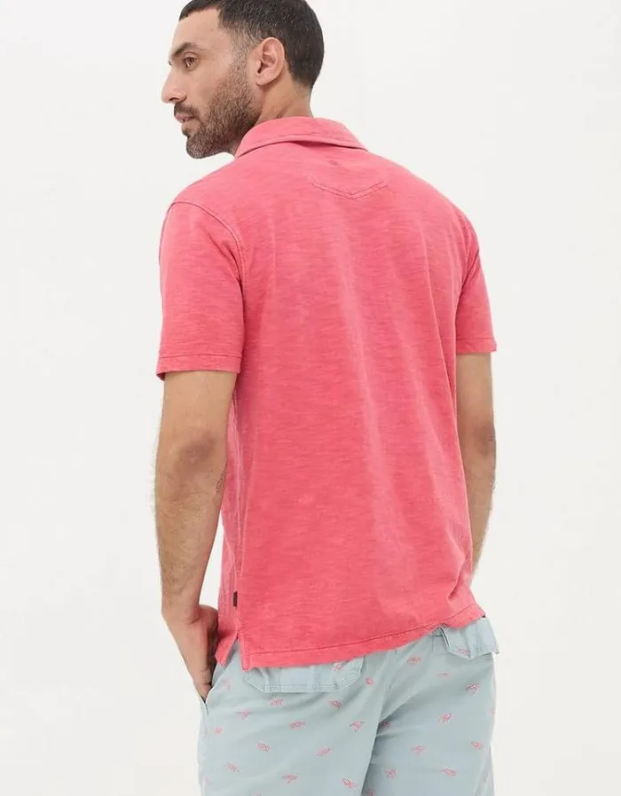 Men FatFace Shirts Truro Jersey Shirt Washed Red