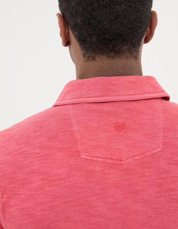 Men FatFace Shirts Truro Jersey Shirt Washed Red