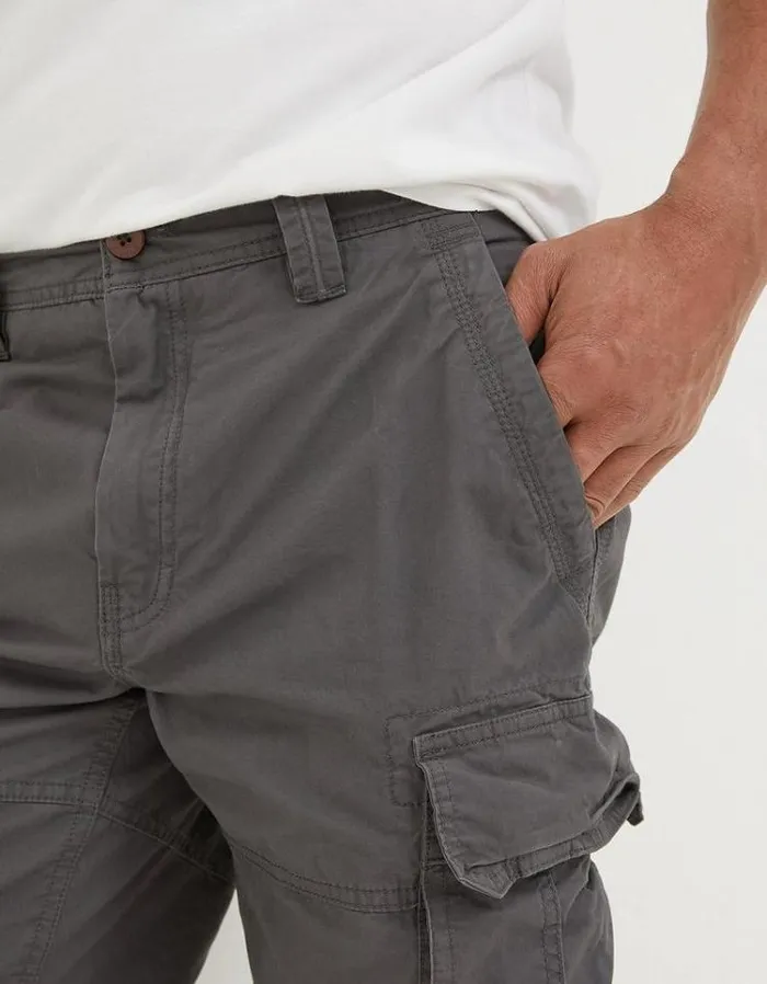 Men FatFace Shorts Bude Lightweight Cargo Shorts Dark Grey
