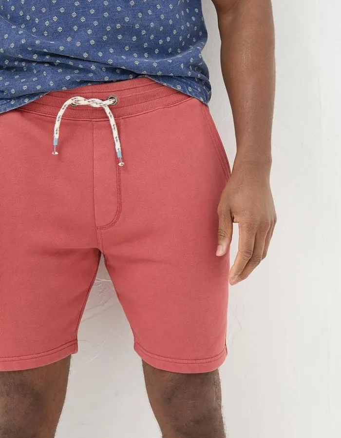 Men FatFace Shorts Cambourne Jersey Shorts Washed Red