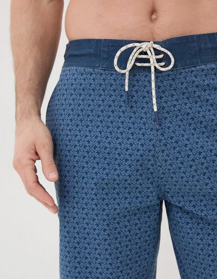Men FatFace Swimwear Camber Star Fish Swim Shorts Navy