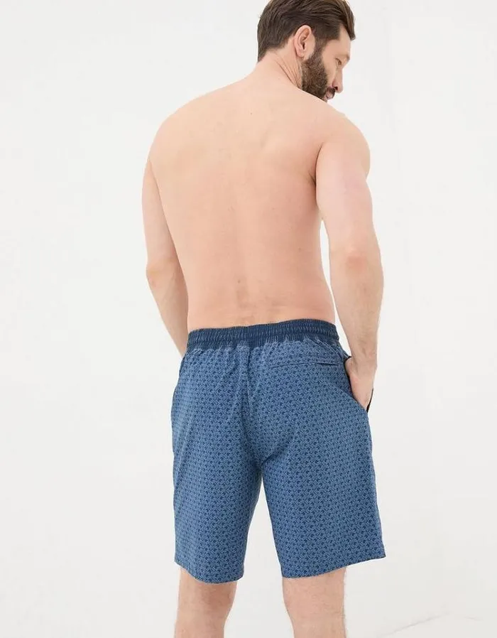 Men FatFace Swimwear Camber Star Fish Swim Shorts Navy