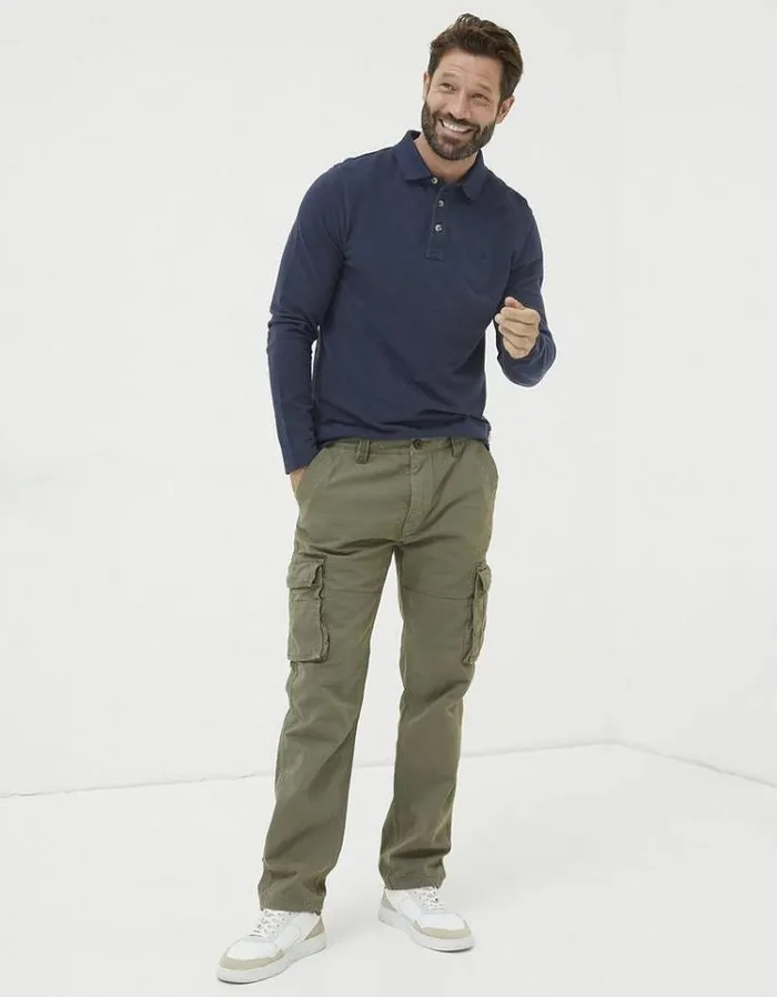 Men FatFace Tall Collection Breakyard Cargo Pants Olive Green