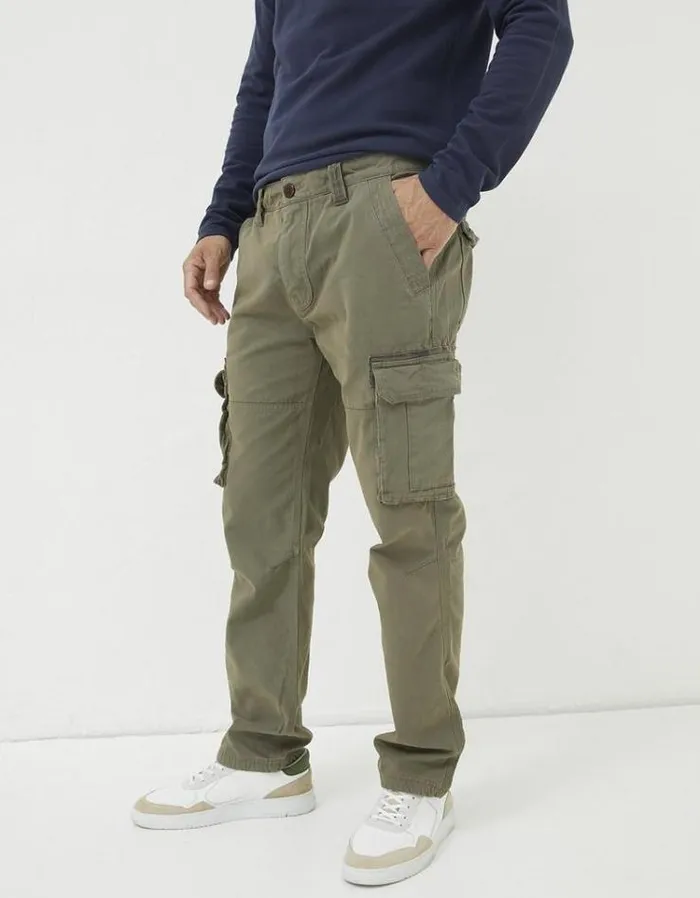 Men FatFace Tall Collection Breakyard Cargo Pants Olive Green