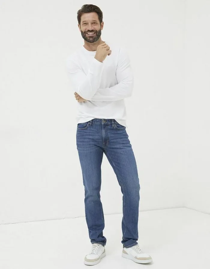 Men FatFace Tall Collection Slim Fit Jeans Stone Wash