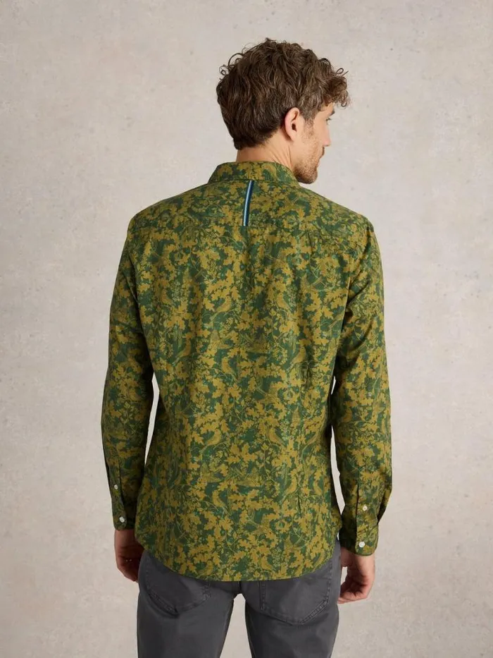 Men Hawthorn Bird Printed Shirt Green Multi White Stuff Shirts Men Hawthorn Bird Printed Shirt Green Multi White Stuff Shirts