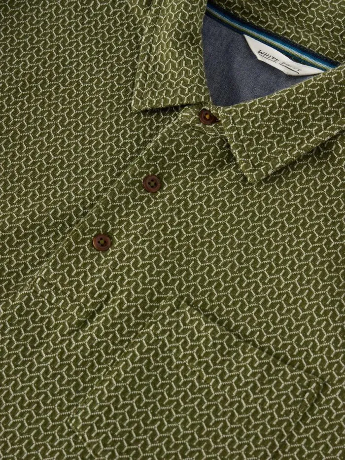 Men Jacquard Polo Khaki Green White Stuff Polo Shirts Men Jacquard Polo Khaki Green White Stuff Polo Shirts