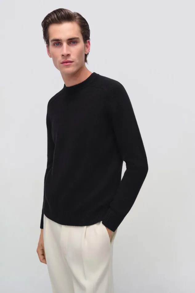 Men Knitwear Jonathan Simkhai Carlton Sweater Black Long Sleeve Sweater