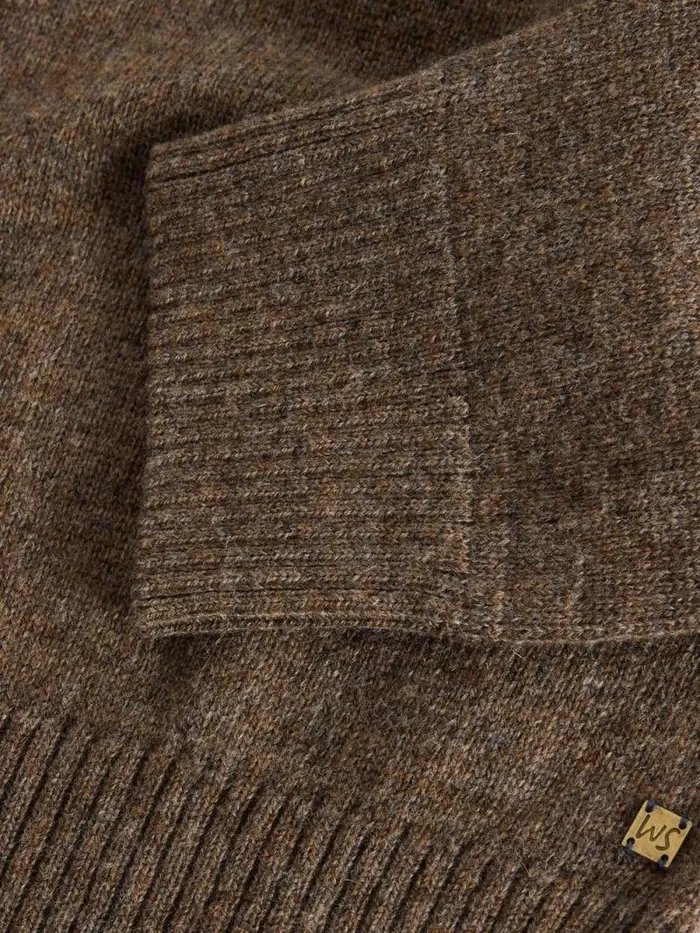 Men Lambswool Crew Neck Jumper Dark Natural White Stuff Knitwear