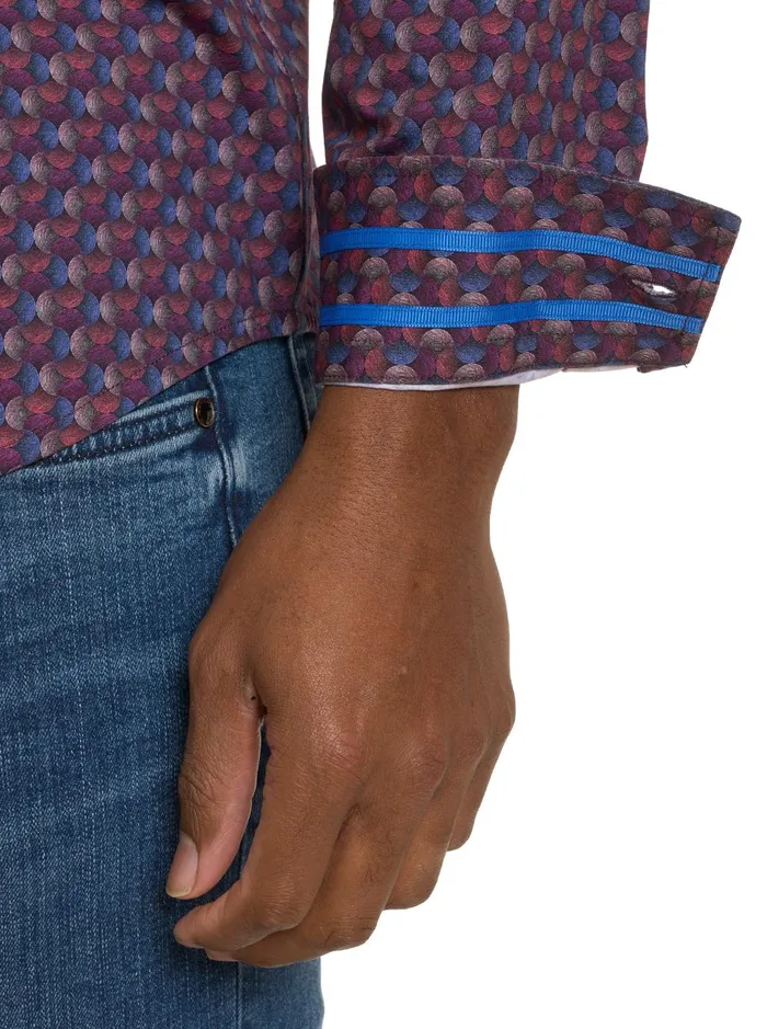 Men Long Sleeve Button Down Shirts Robert Graham BARRONE MOTION LONG SLEEVE KNIT BUTTON DOWN SHIRT Multi