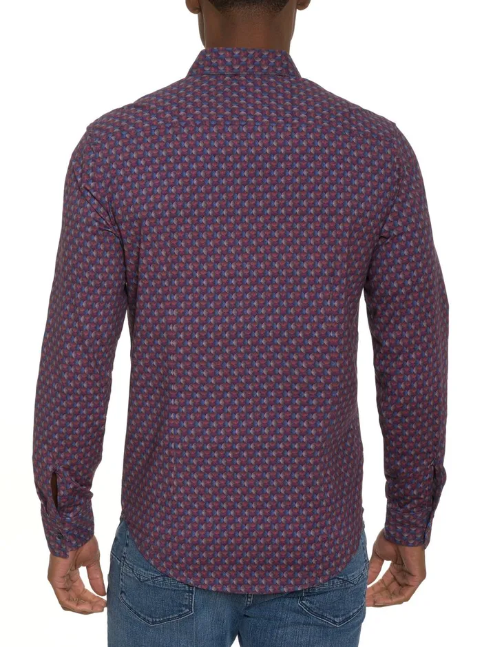 Men Long Sleeve Button Down Shirts Robert Graham BARRONE MOTION LONG SLEEVE KNIT BUTTON DOWN SHIRT Multi