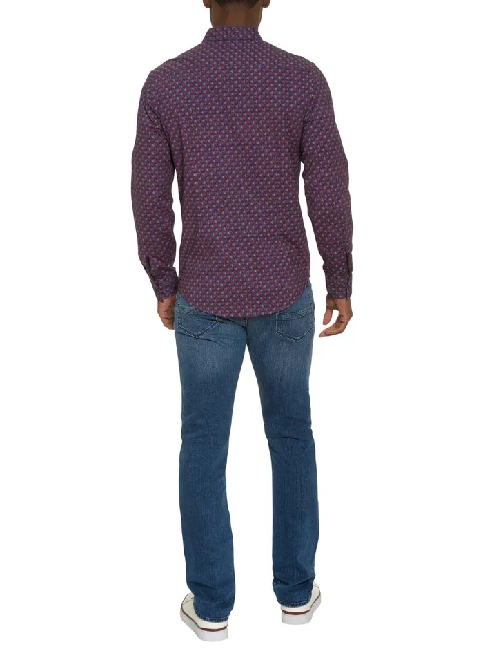 Men Long Sleeve Button Down Shirts Robert Graham BARRONE MOTION LONG SLEEVE KNIT BUTTON DOWN SHIRT Multi