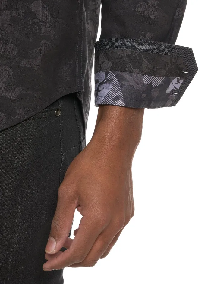 Men Long Sleeve Button Down Shirts Robert Graham JUNK YARD LONG SLEEVE BUTTON DOWN SHIRT Navy