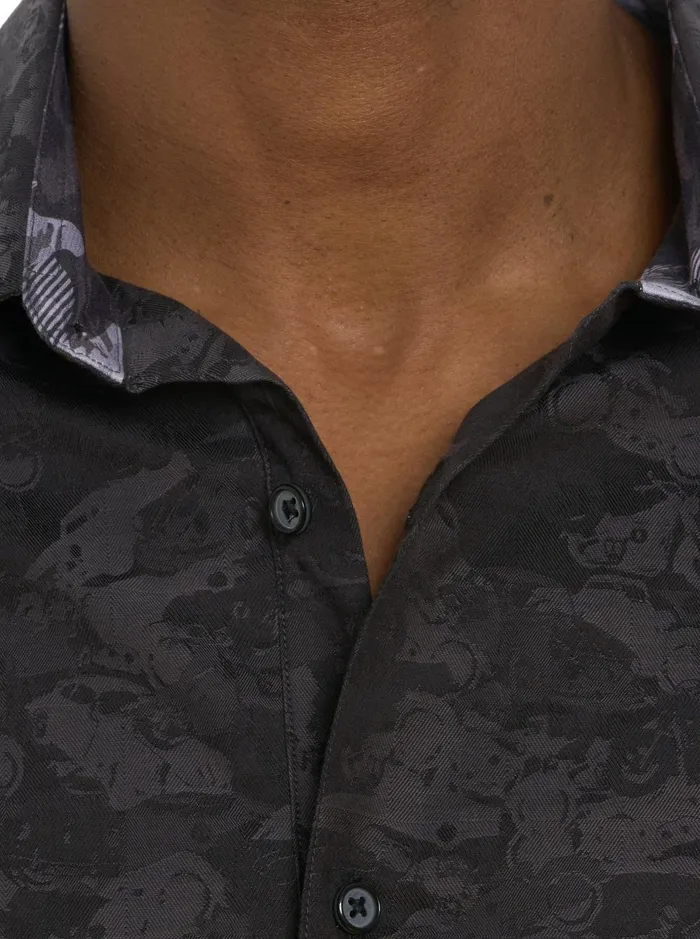 Men Long Sleeve Button Down Shirts Robert Graham JUNK YARD LONG SLEEVE BUTTON DOWN SHIRT Navy