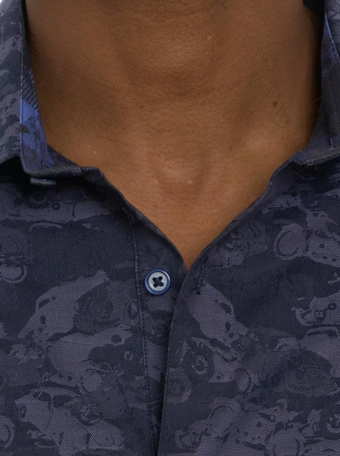 Men Long Sleeve Button Down Shirts Robert Graham JUNK YARD LONG SLEEVE BUTTON DOWN SHIRT Navy