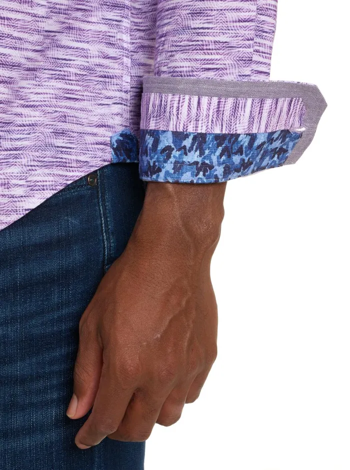 Men Long Sleeve Button Down Shirts Robert Graham LIGHT YEAR LONG SLEEVE BUTTON DOWN SHIRT Berry