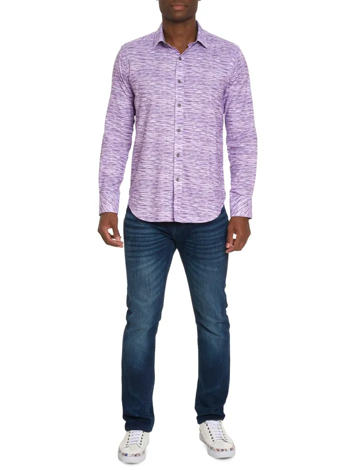 Men Long Sleeve Button Down Shirts Robert Graham LIGHT YEAR LONG SLEEVE BUTTON DOWN SHIRT Berry