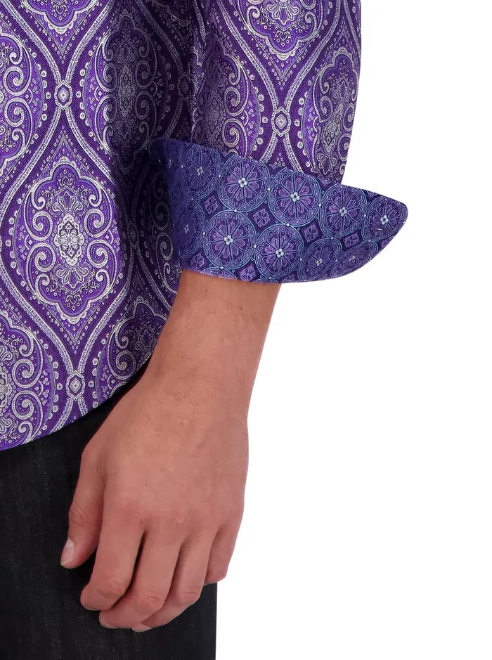 Men Long Sleeve Button Down Shirts Robert Graham LIMITED EDITION SOVEREIGNTY LONG SLEEVE BUTTON DOWN SHIRT Blue