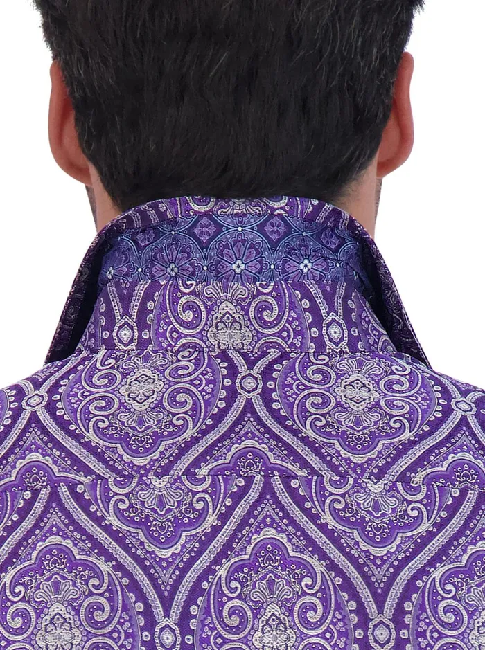 Men Long Sleeve Button Down Shirts Robert Graham LIMITED EDITION SOVEREIGNTY LONG SLEEVE BUTTON DOWN SHIRT Blue