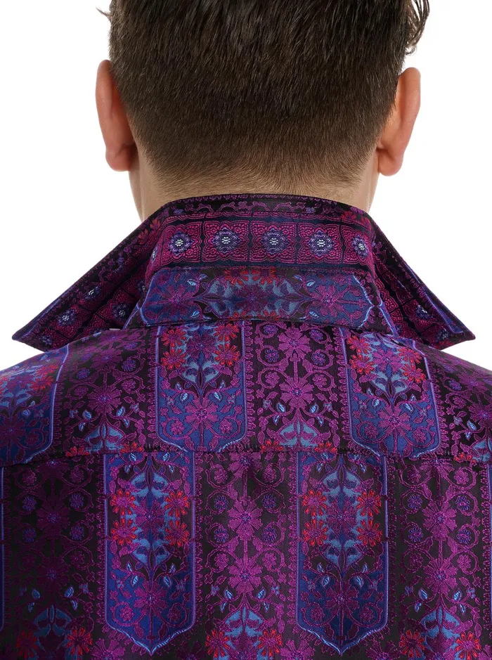 Men Long Sleeve Button Down Shirts Robert Graham LIMITED EDITION THE HIGH RENOWN BUTTON DOWN SHIRT Magenta