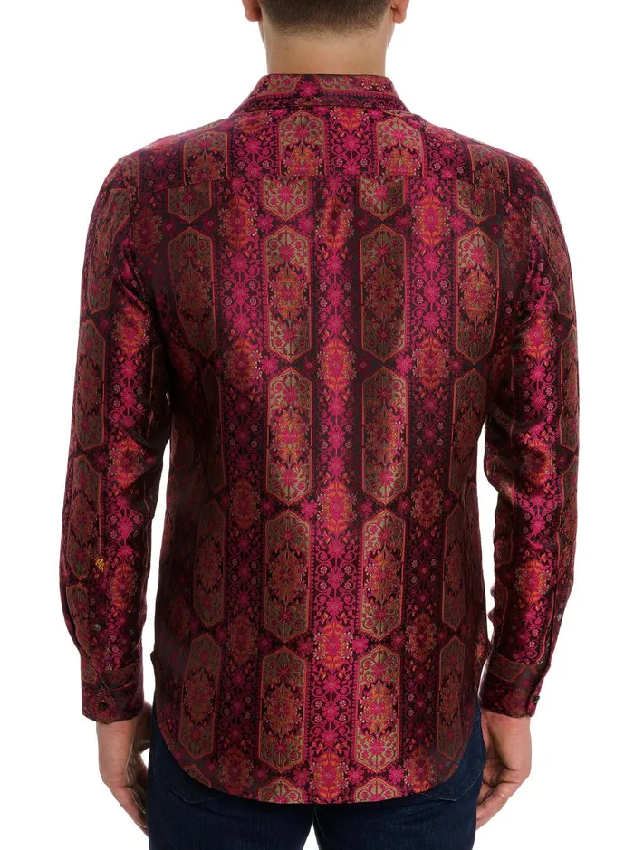 Men Long Sleeve Button Down Shirts Robert Graham LIMITED EDITION THE HIGH RENOWN BUTTON DOWN SHIRT Magenta