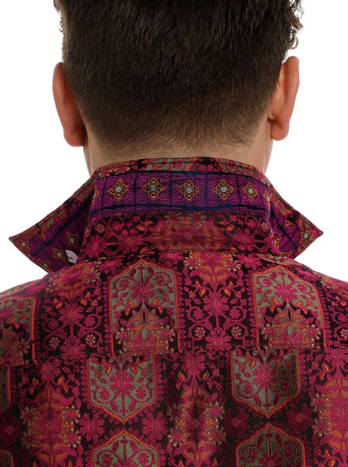 Men Long Sleeve Button Down Shirts Robert Graham LIMITED EDITION THE HIGH RENOWN BUTTON DOWN SHIRT Magenta