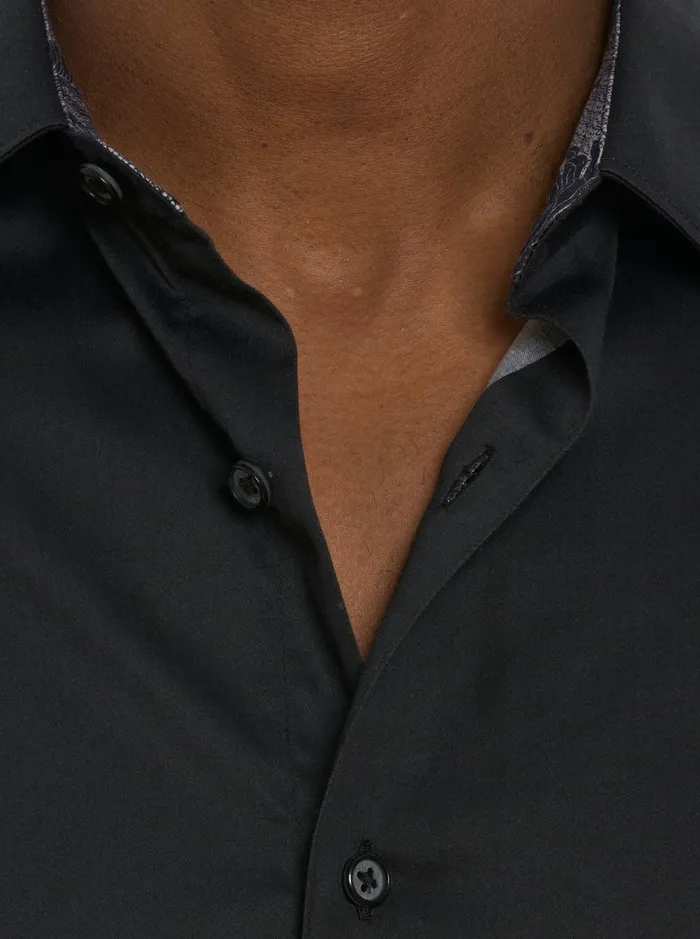 Men Long Sleeve Button Down Shirts Robert Graham MAN CAVE LONG SLEEVE BUTTON DOWN SHIRT Black