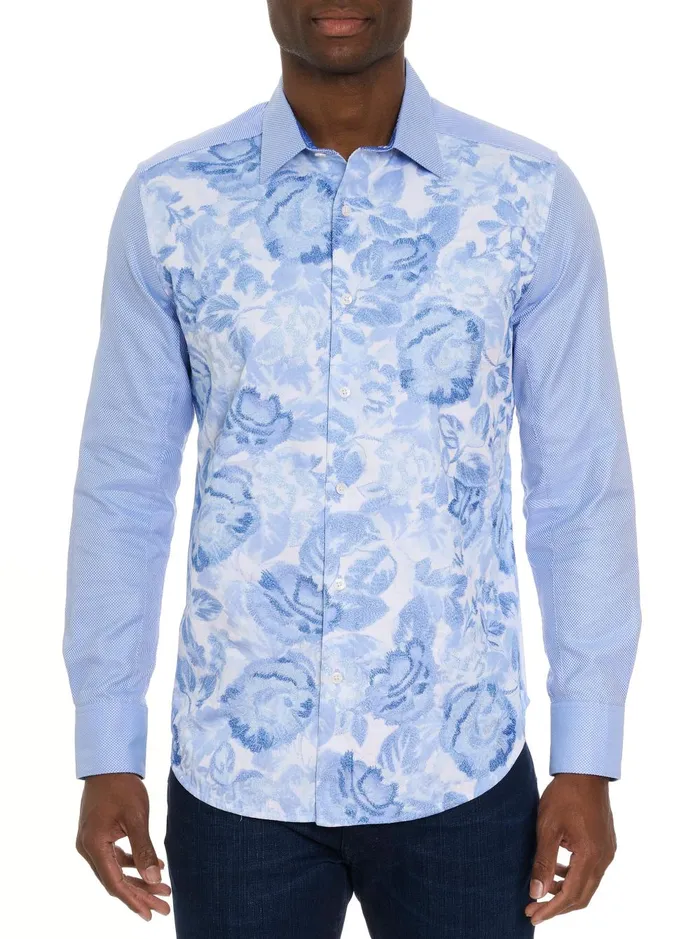 Men Long Sleeve Button Down Shirts Robert Graham NAREEN LONG SLEEVE BUTTON DOWN SHIRT Blue