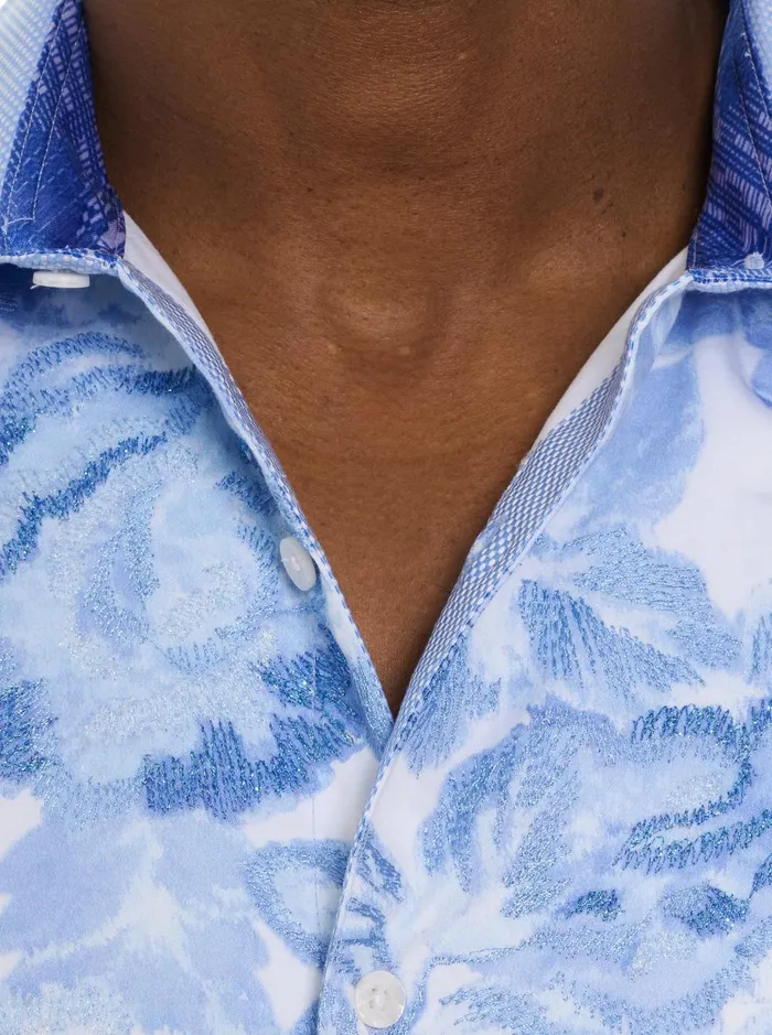 Men Long Sleeve Button Down Shirts Robert Graham NAREEN LONG SLEEVE BUTTON DOWN SHIRT Blue