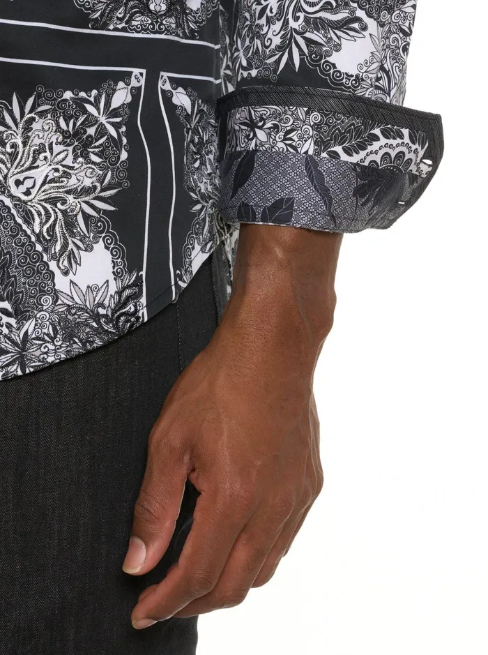 Men Long Sleeve Button Down Shirts Robert Graham RABAT LONG SLEEVE BUTTON DOWN SHIRT Black
