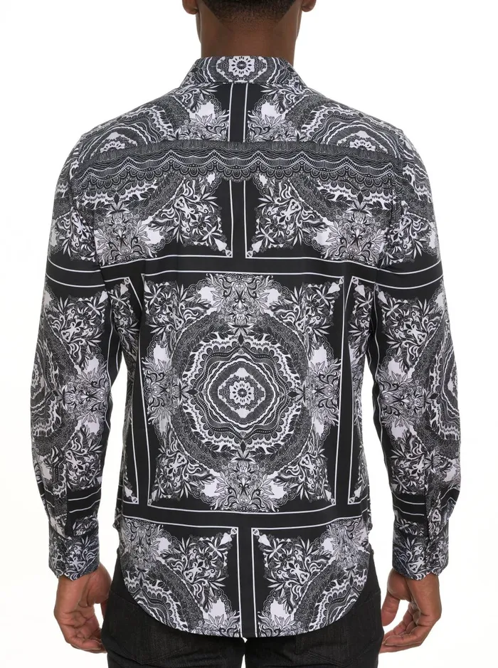 Men Long Sleeve Button Down Shirts Robert Graham RABAT LONG SLEEVE BUTTON DOWN SHIRT Black