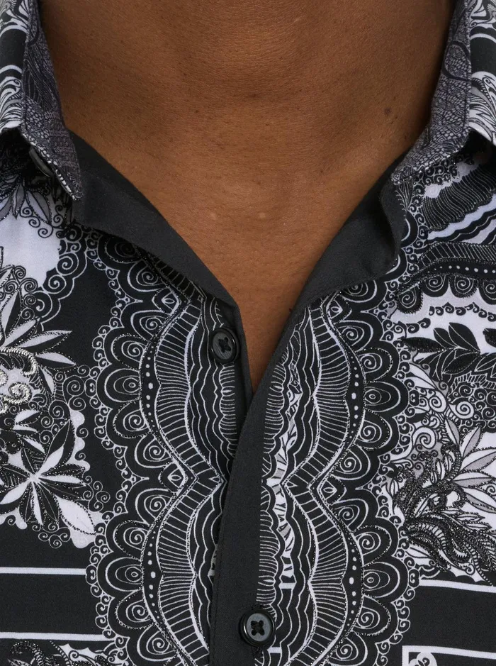 Men Long Sleeve Button Down Shirts Robert Graham RABAT LONG SLEEVE BUTTON DOWN SHIRT Black