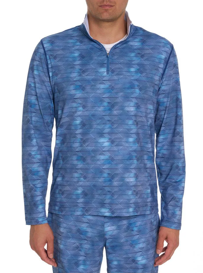 Men Long Sleeve Knits Robert Graham FORMAN 14 ZIP LONG SLEEVE KNIT Navy