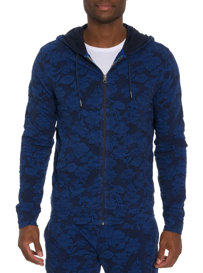Men Long Sleeve Knits Robert Graham NIELSEN FULL ZIP HOODIE Navy