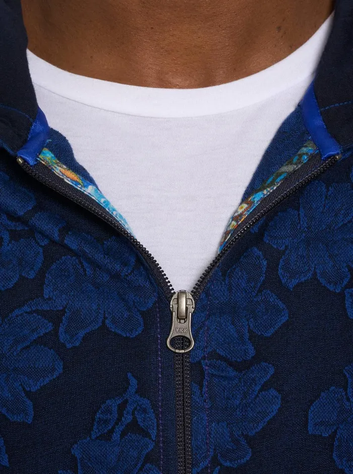 Men Long Sleeve Knits Robert Graham NIELSEN FULL ZIP HOODIE Navy