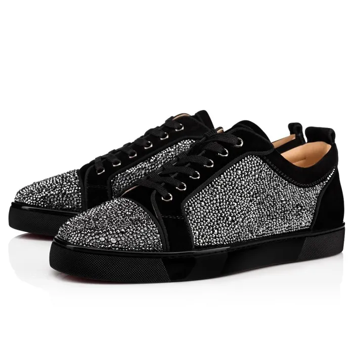 Men Louis Junior Strass Sneakers 8211 Suede Calf And Strass 8211 Black Christian Louboutin Sneakers Men Louis Junior Strass Sneakers 8211 Suede Calf And Strass 8211 Black Christian Louboutin Sneakers
