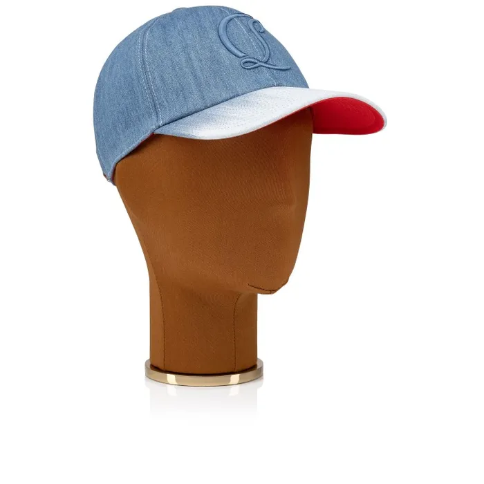 Men Mooncrest Baseball Cap 8211 Denim Brushed Effect 8211 Blue Christian Louboutin Hats
