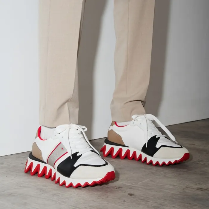 Men Nastroshark Sneakers 8211 Olona Canva And Calf Leather 8211 White Christian Louboutin Sneakers Men Nastroshark Sneakers 8211 Olona Canva And Calf Leather 8211 White Christian Louboutin Sneakers