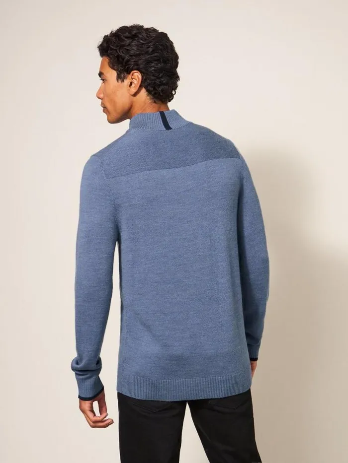Men Newport Wool Merino Jumper Chambray Blue White Stuff Knitwear Men Newport Wool Merino Jumper Chambray Blue White Stuff Knitwear