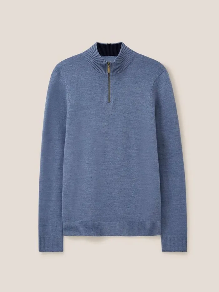 Men Newport Wool Merino Jumper Chambray Blue White Stuff Knitwear Men Newport Wool Merino Jumper Chambray Blue White Stuff Knitwear